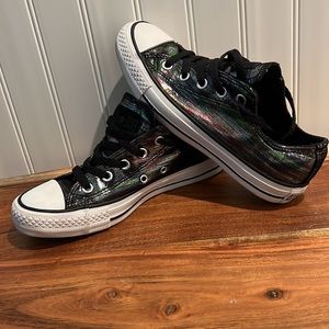 LIMITED EDITION Like New Converse Chuck Taylor Black Shimmer Worn 1 Time Indoors
